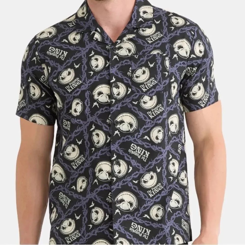 The Nightmare Before Christmas Button Up Short Sleeve Shirt Men’s Medium